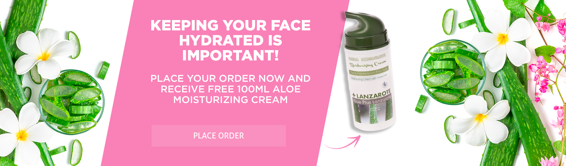 Place your order now and receive free 100ml aloe moisturizing cream